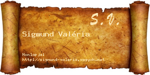 Sigmund Valéria névjegykártya